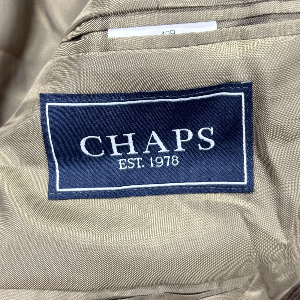 Chaps Blazer Mens 42R Brown‎ Silk Wool Blend 2 Button Sport Coat businessman